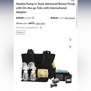Medela in style advanced pump in tote